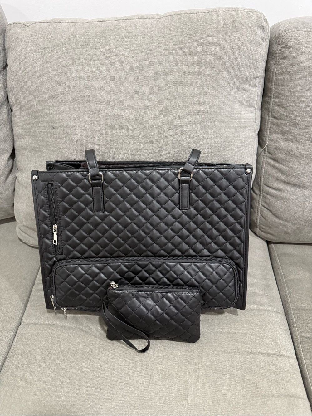 Quilted PU Leather Insulated Work Tote